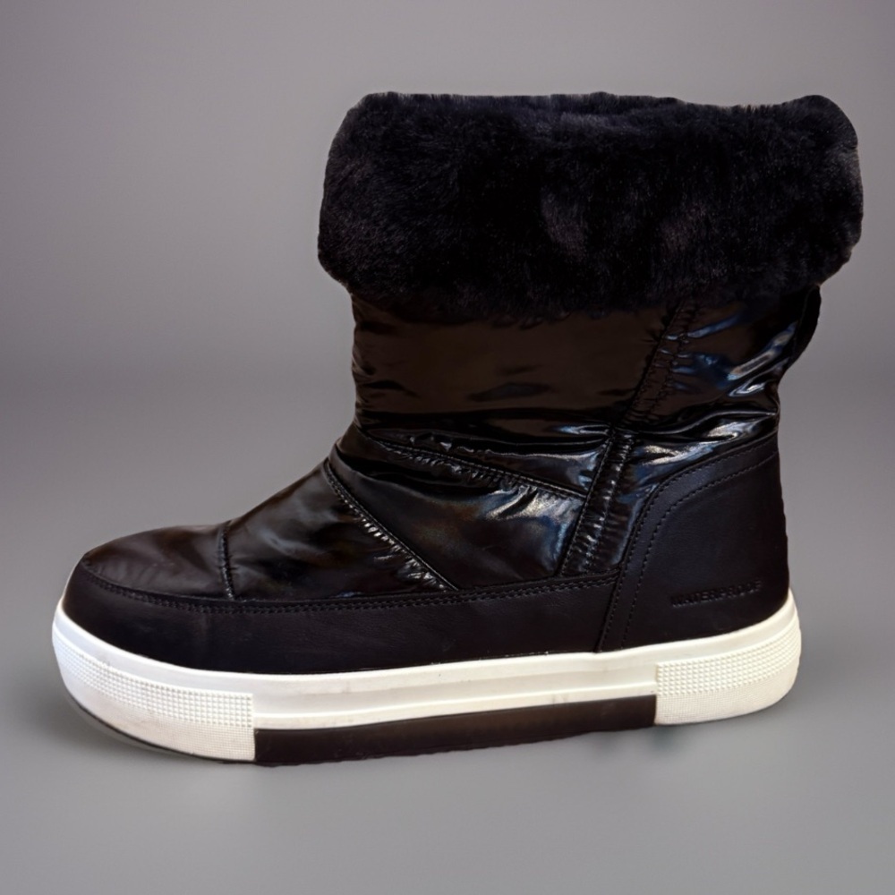 COUGAR black and white faux fur waterproof size 9 boots like new - Picture 2 of 12